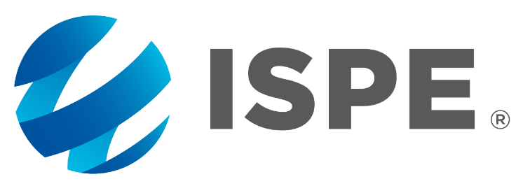 The ISPE logo featuring a stylized blue and white globe-like icon followed by bold gray text reading 'ISPE'.