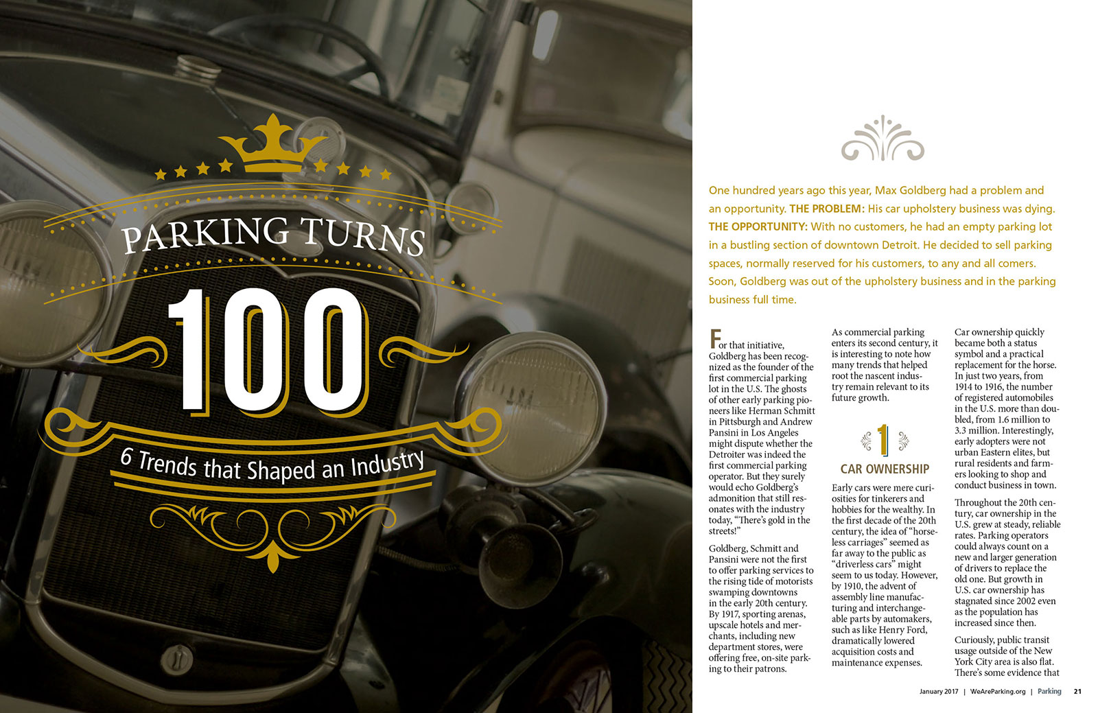 Parking 100 Year Anniversary Magazine Cover & Feature