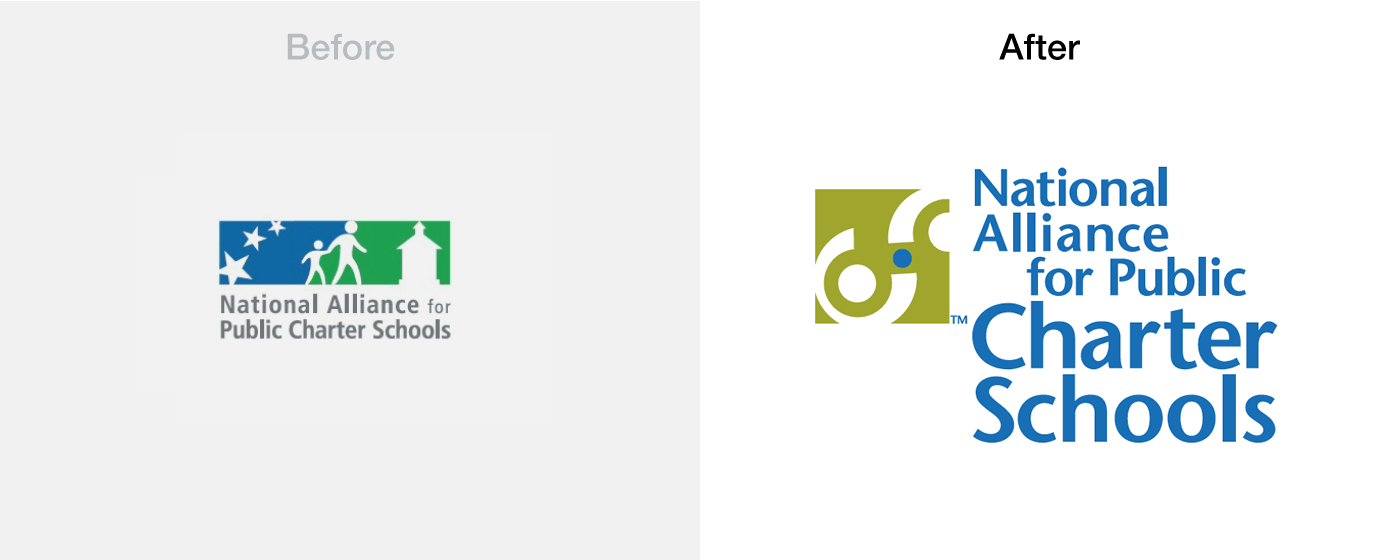 National Alliance for Public Charter Schools Before and After Logo Redesign